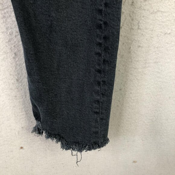 Agolde Jeans Womens 29 Black Charcoal Skinny Ankle Raw Hem Distressed Denim - Picture 12 of 16